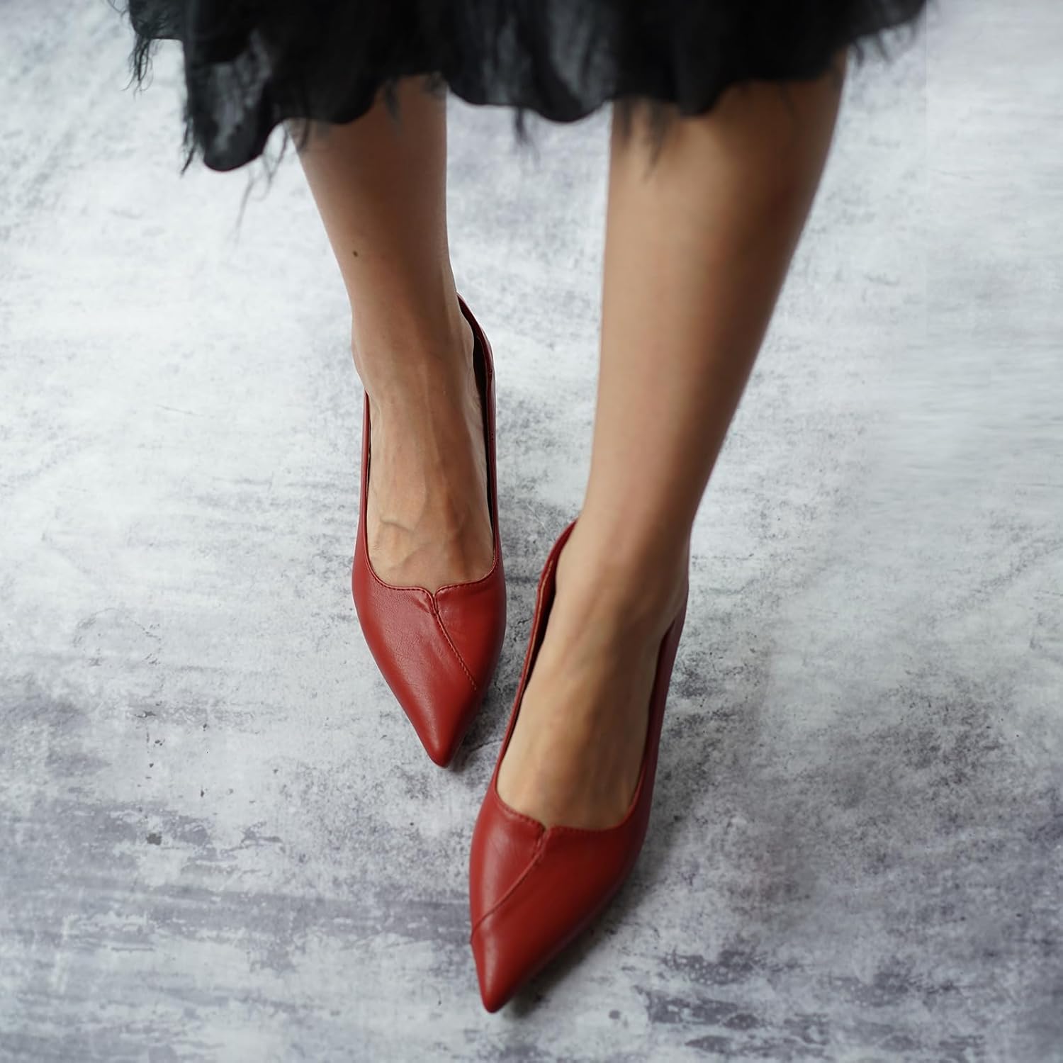 C.Paravano Pumps Women Pointed Toe Kitten Heel Pump Wedding Shoes Dressy Work Casual Low Heel Work Shoes for Office Wear - Image 5