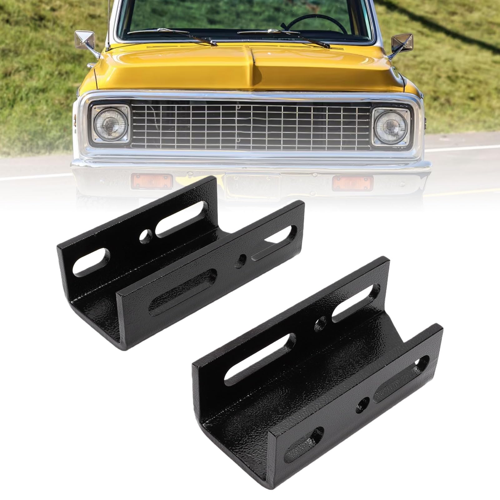 Generic Kit de Soportes de Caída de Barra Estabilizadora Delantera, Repuesto Negro de Alta Resistencia para Camioneta C10 K10 1967-1987