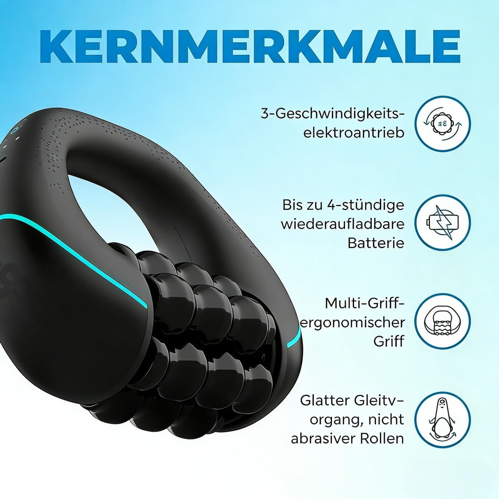 2026 Marvixor Massageroller, Marvixor Sculptroll, Elektrisches Handmassagegerät mit Rollen, Massageroller Elektrisch für Muskelentspannung, 3 Intensitätsstufen & 24 Massageknöpfen(1 Stück)