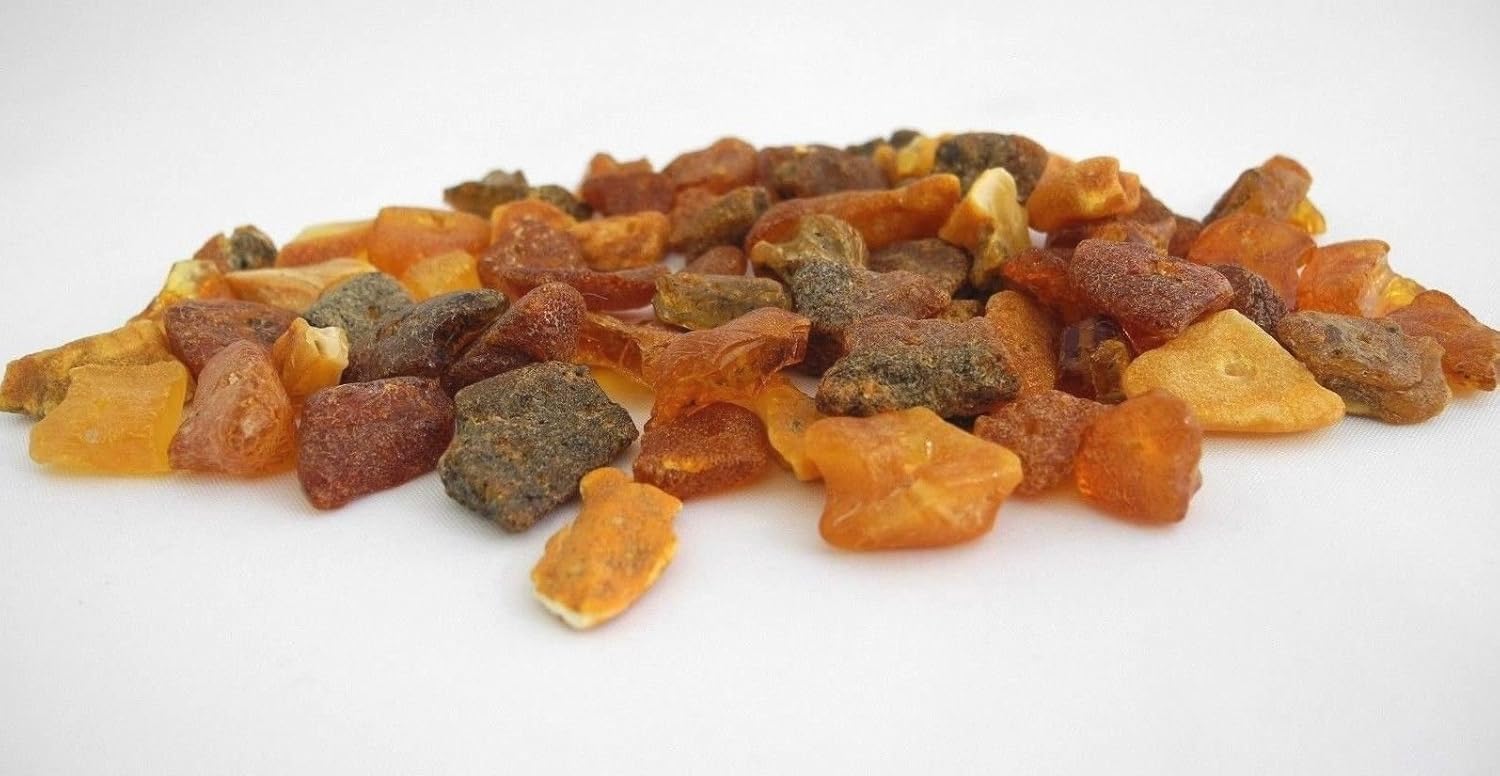 50 Grams Natural Raw Baltic Amber 10mm - 20mm Drilled Loose Beads Multi-Color Alluregem 83526