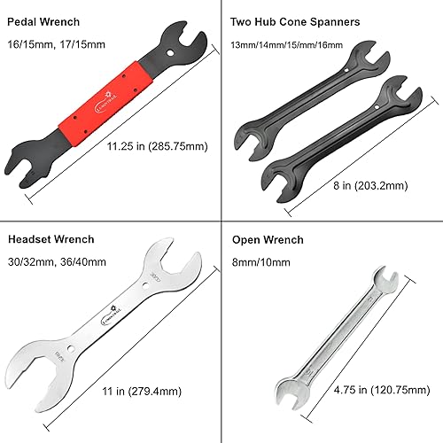 Miniatura 4 de Lumintrail Kit de herramientas de reparación de bicicletas de montaña, tierra y carretera de 42 piezas, juego de herramientas de mantenimiento de
