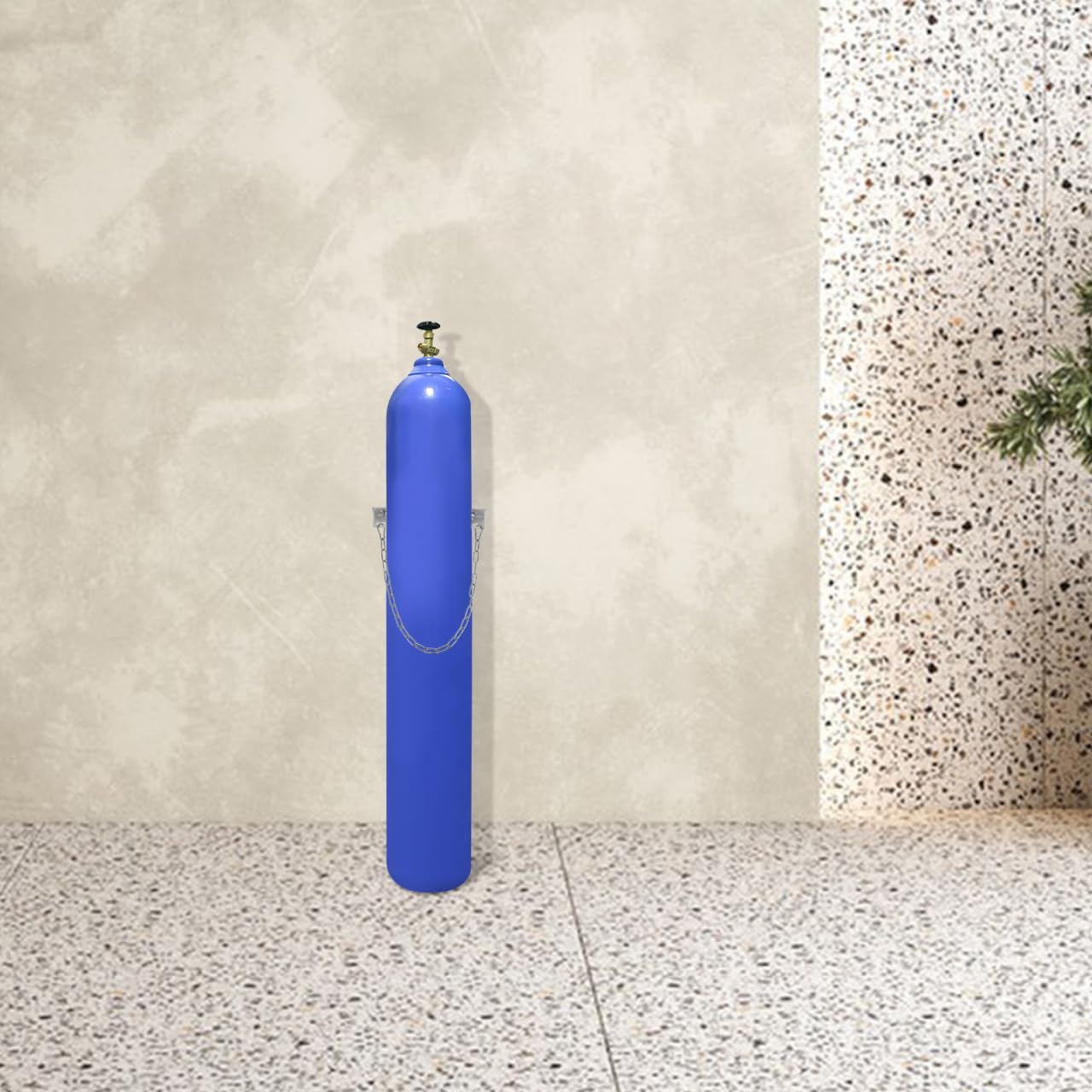 TOPBATHY Soporte de pared para tanque de oxígeno de 40 l con soporte de cilindro de acero para uso en laboratorio, estante de almacenamiento de botellas individuales