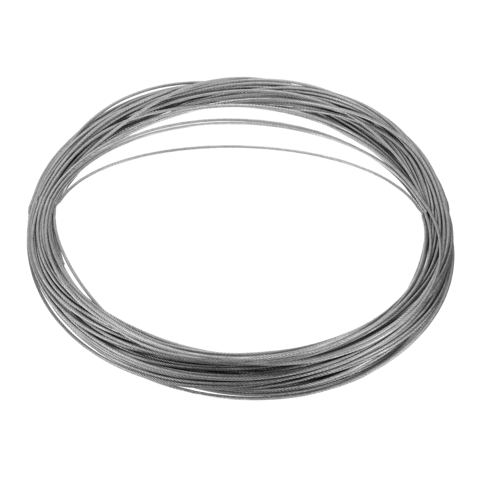 uxcell 1/16" (1.5mm) 304 Stainless Steel Cable Wire Rope 7 x 7 Strands Core 98ft (30m) PVC Coated Aircraft Wire for Construction Outdoors Marine