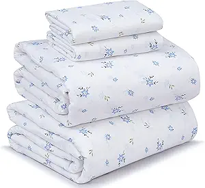 RUVANTI 100% Cotton Full Size Bed Sheets, 4 Pieces, Soft & Breathable Percale Weave Bedding, Deep Pocket 16", Hotel Standard, Crisp Cool Feel, Durable, Perfect Sheet Set Floral, Phulkari