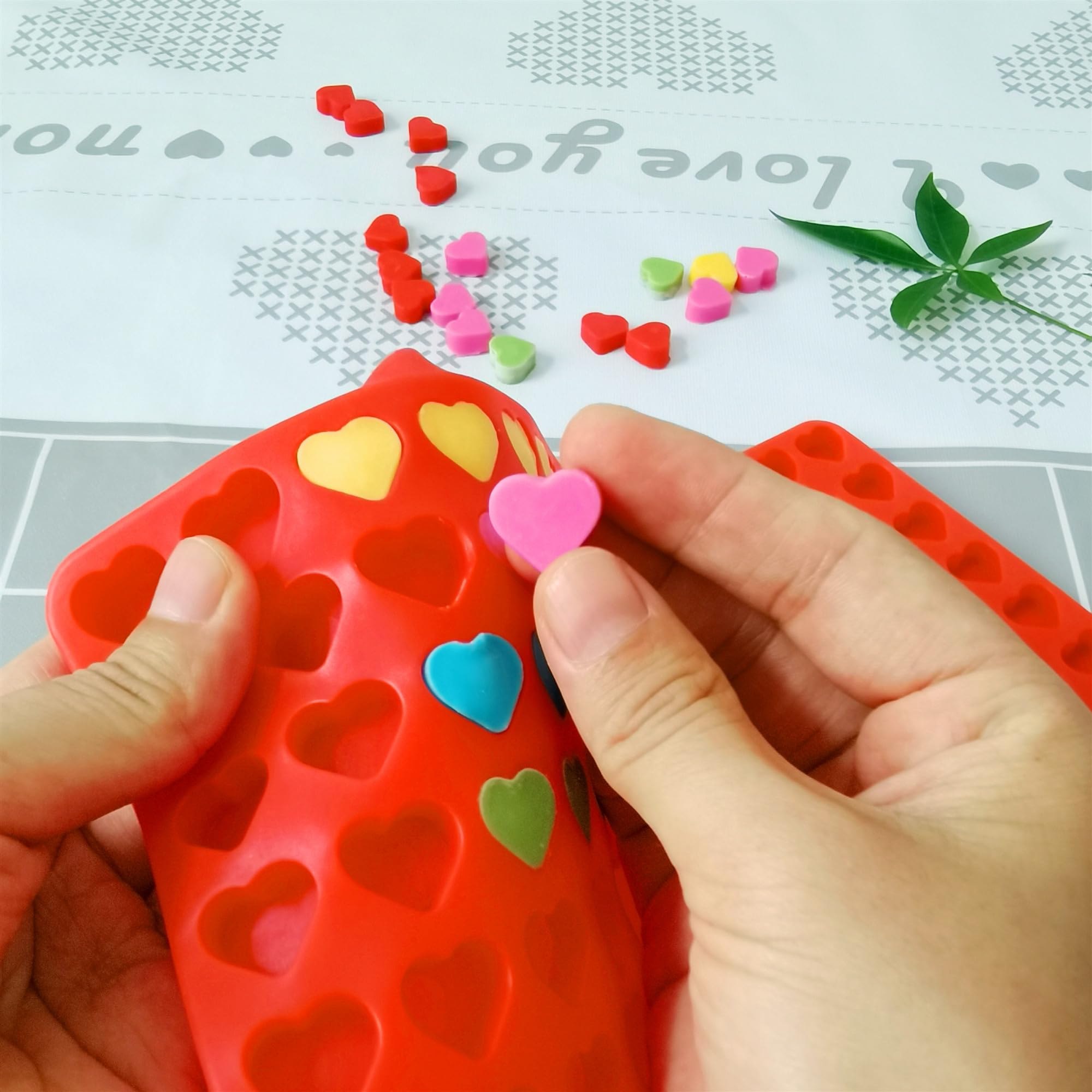 Mini moldes de silicona con forma de corazón para gomitas de chocolate, moldes de cera y resina (S)