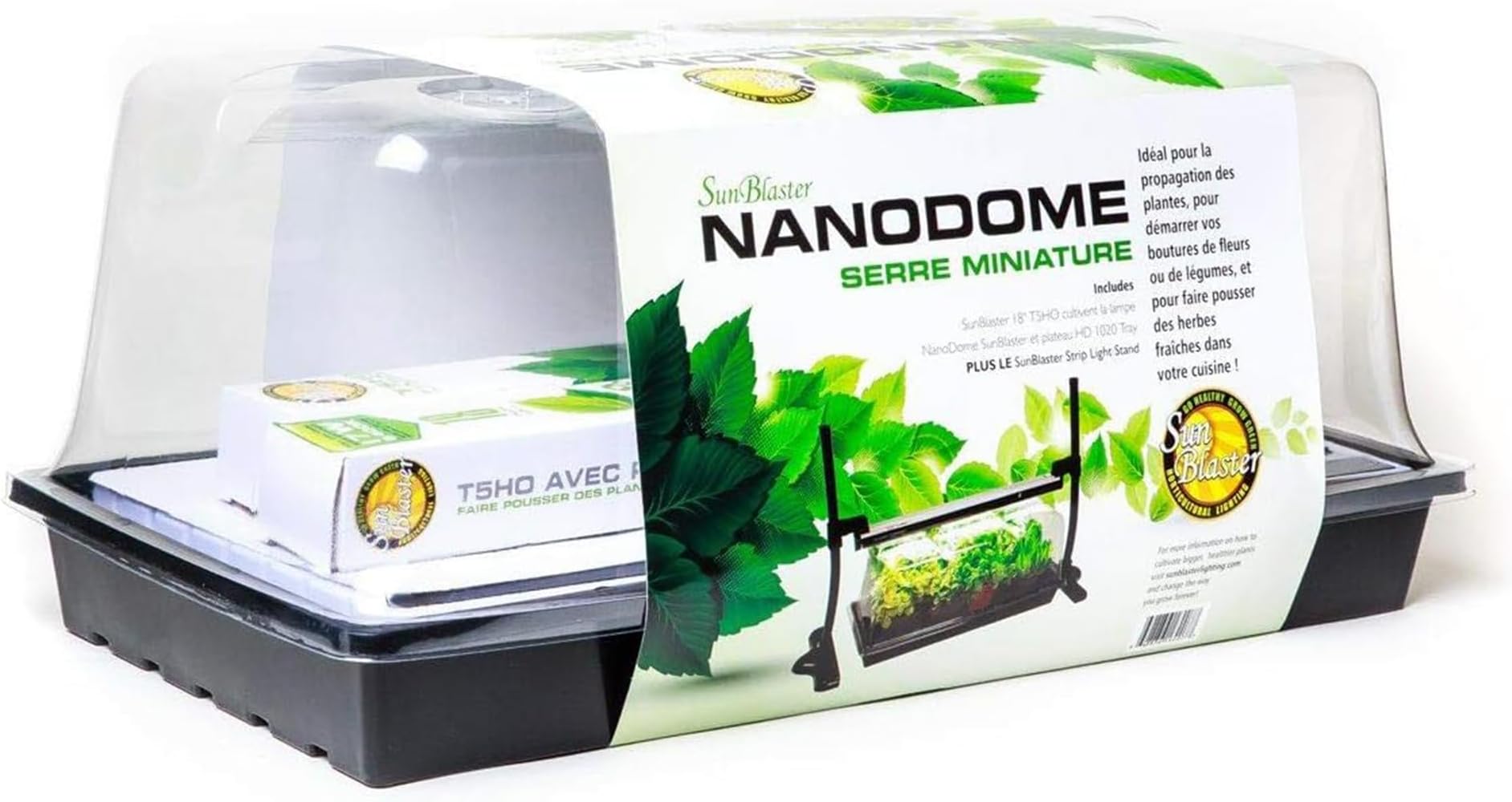 SL1600207 T5HO Mini Greenhouse Kit with Light Stand & Double-Thick Tray for Flowers, Herbs, and Veggie Seed Starting or Plant Propagation