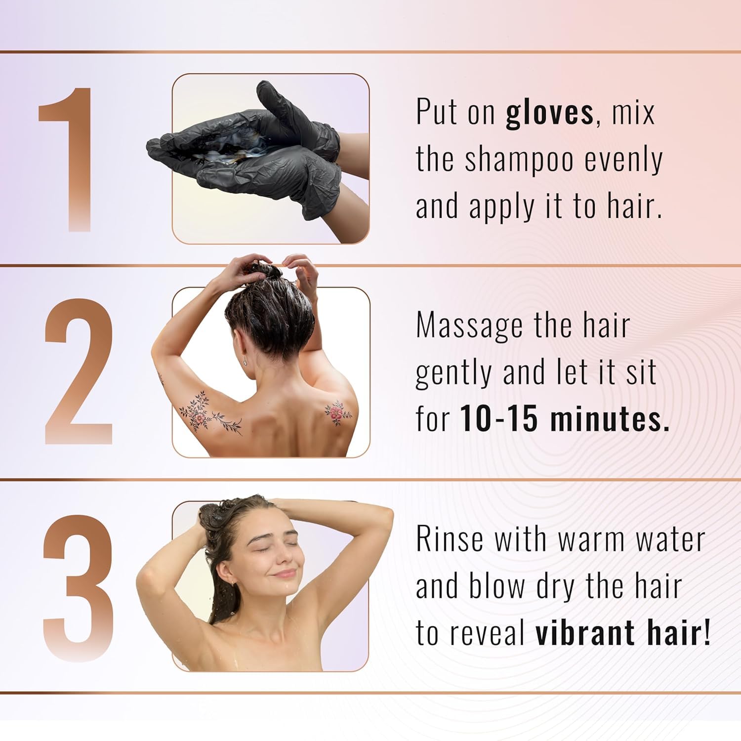 Herbishh Travel Pack Hair Dye Color Shampoo + 15pc Argan Hair Mask Sachet (Dark Brown, 15 Sachets)