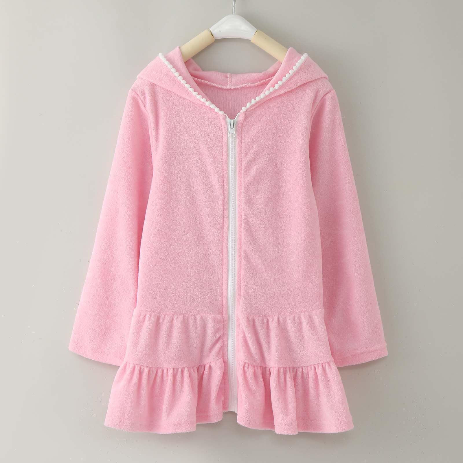 Generisch Maillot de bain pour fille avec fermeture éclair - Peignoir absorbant - Robe de plage