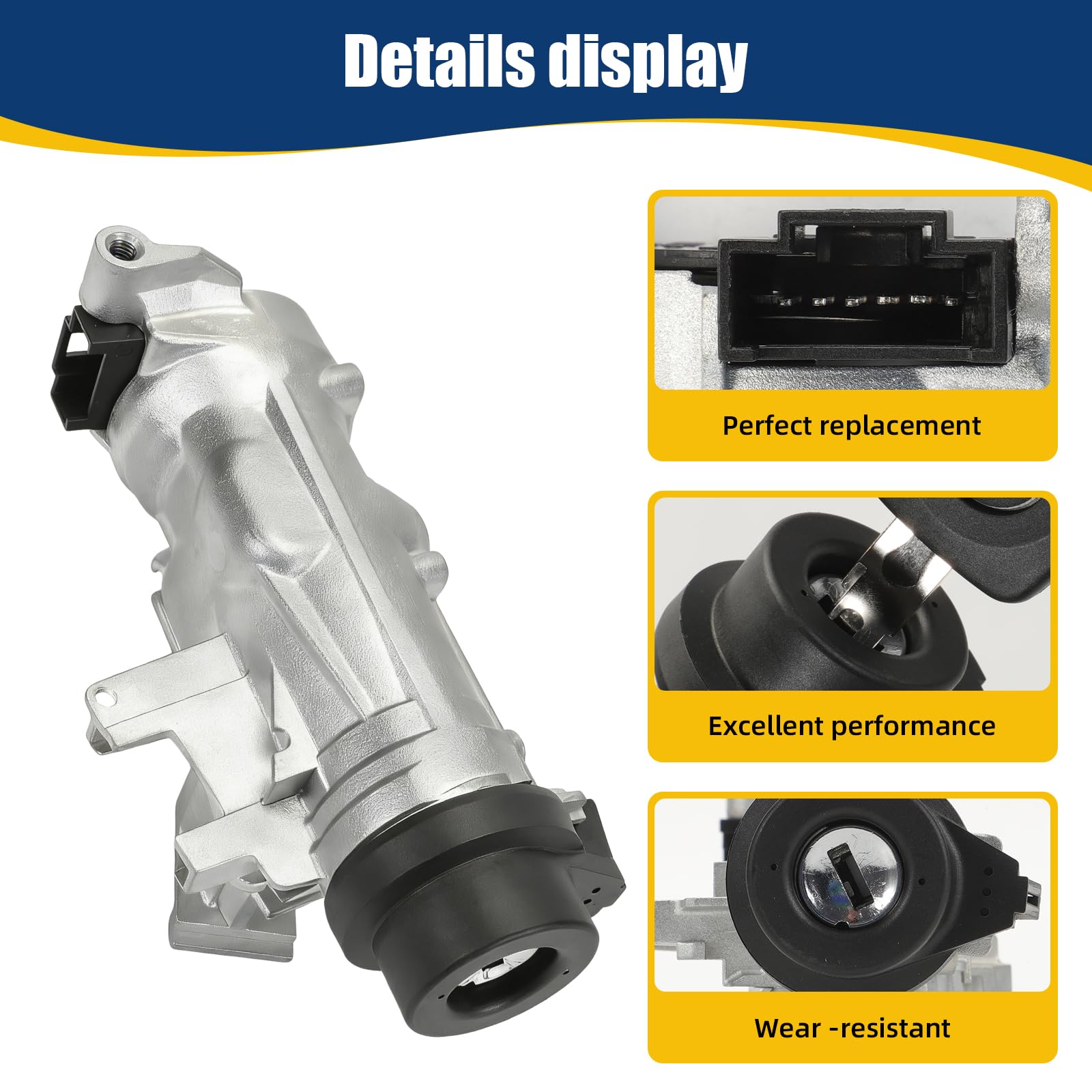 1K0905865 Neiman Interruttore accensione per Golf 5 6 A3 TT Seat Alte Leon | con 1 chiave + 1 telecomando + 1 cilindro della serratura Accensione blocco sterzo alloggiamento 1K0905851B