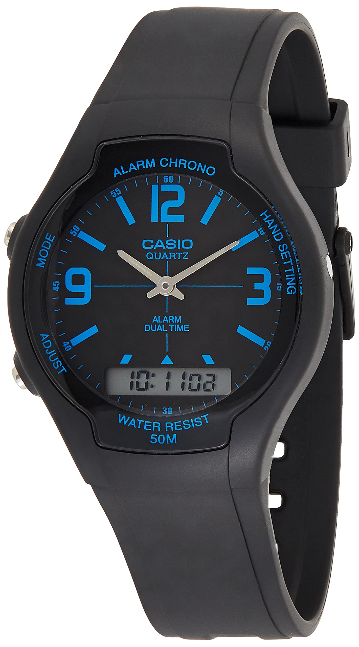 Casio AW-90H-2BVDF Black Blue Wristwatch Analog and Digital Ana