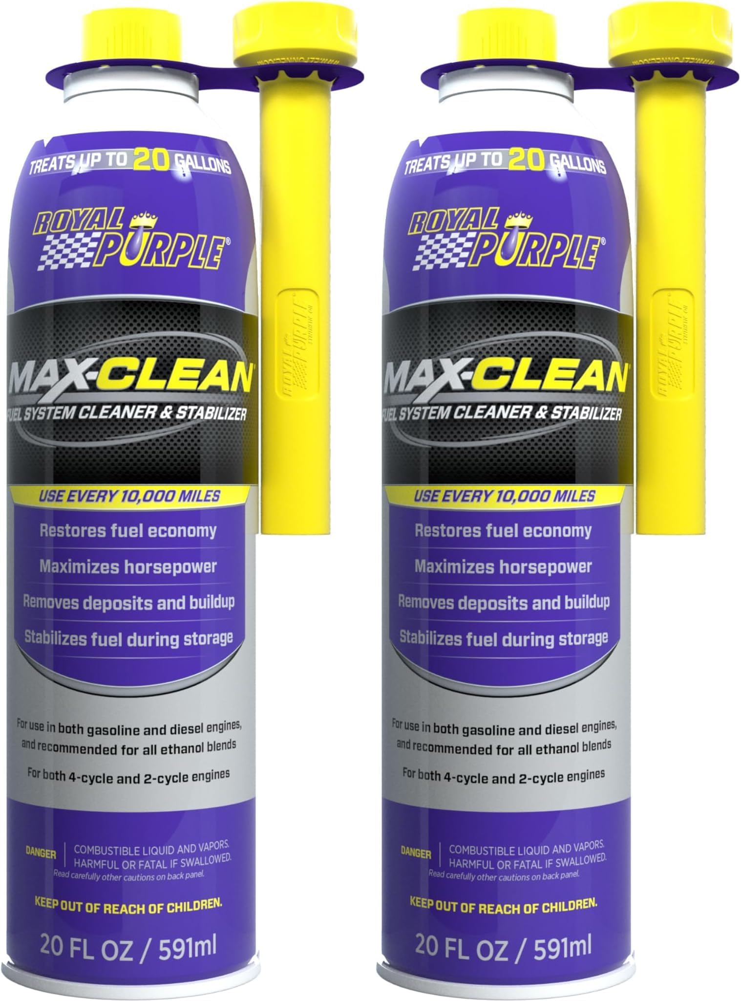 Royal Purple Max-Clean Fuel System Cleaner and Stabilizer 11722 20 (Pack of 2)
