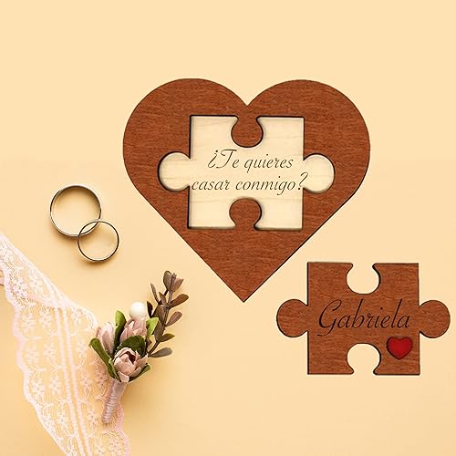 Miniatura 8 de Rompecabezas "Will You Marry Me" - Ideas Personalizadas Grabadas de Propuesta de Matrimonio para Novio Novia, Sorprendente Propuesta de Compromiso