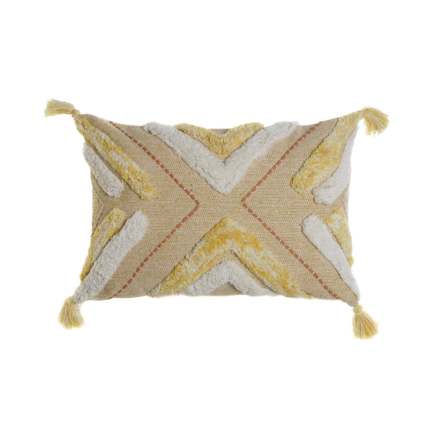 Housse de coussin coton jaune 60x40 cm pour raviver un canapé terne