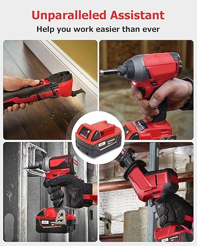 Miniatura 7 de Lenoya Reemplazo de batería de 18V 6.5Ah para Milwaukee M-18 Batería 2Pack 48-11-1820 48-11-1840 48-11-1850 48-11-1828 48-11-1862 48-11-1852