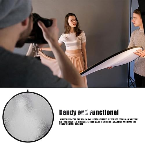 Miniatura 2 de MDRTIRIM Reflectores de luz 2 en 1, plegable, equipo fotográfico portátil, tablero de relleno de fotografía de 12 pulgadas (11.8 in) para interiores