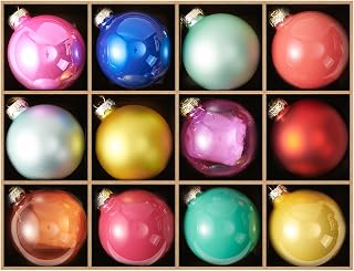 WDS WONDROUS Glass Christmas Ball Ornaments 12PCS 2.36
