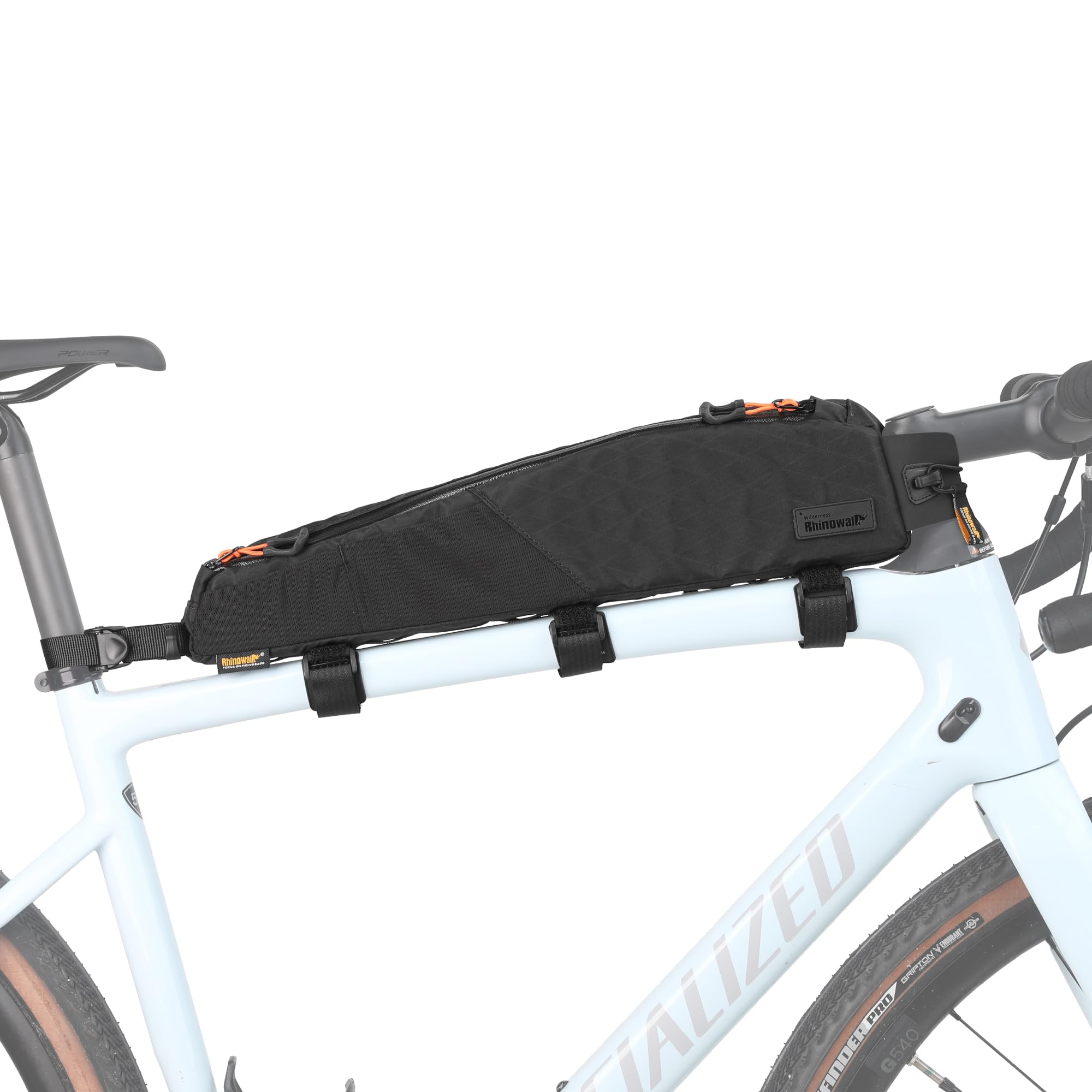 Rhinowalk Bicycle Triangle Frame Bag Front Storage Pouch for Touring Bikepacking, Black, 2.1L