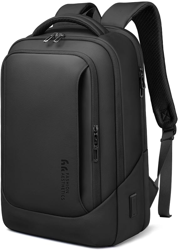 Laptop Backpack for Men for 15.6 Inch Computer Bag with USB A&C Charger | Durable WaterResistant HighTech Daypack Casual Backpack for Business Work College Weekender Travel,Black