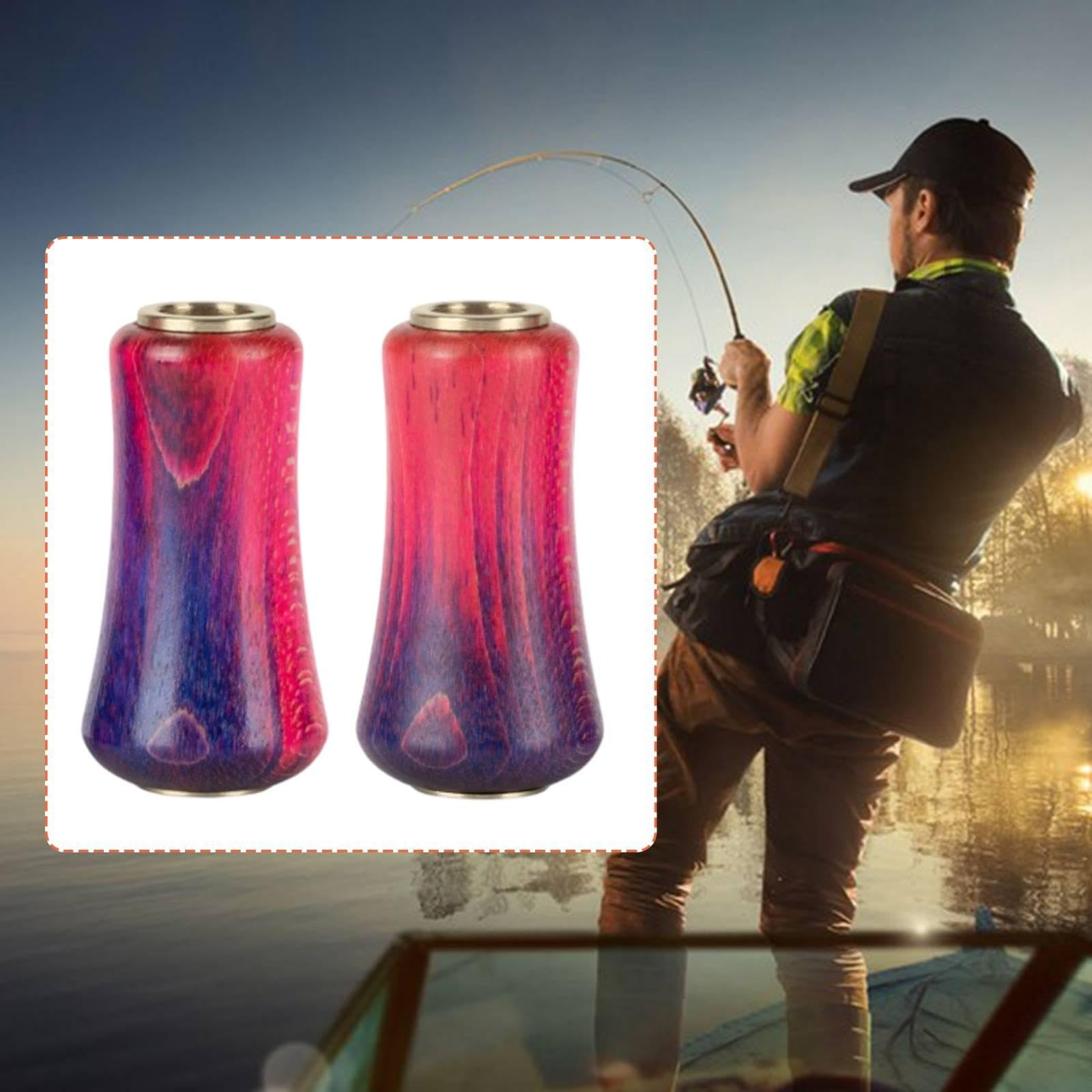 Homyl 2 Poignées de Rechange pour Moulinets de Pêche, Bouton d'alimentation en Bois avec Prise en Main Confortable, Design Ergonomique, Surface Antidéra