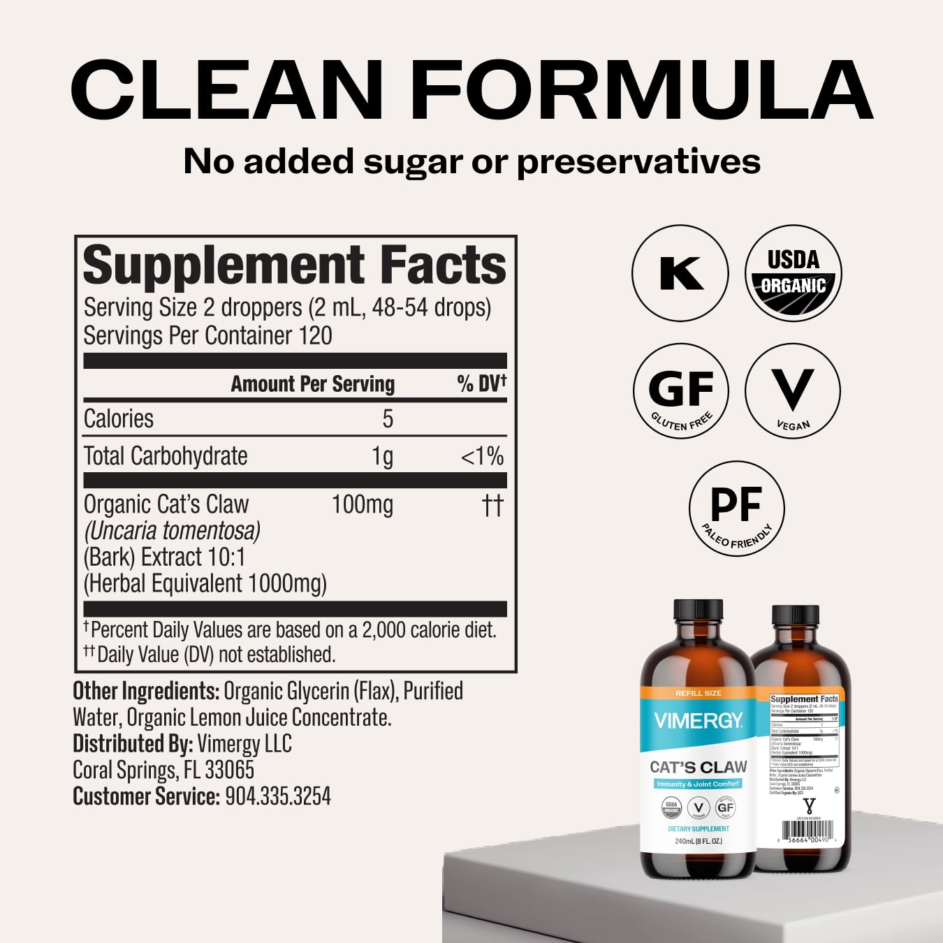 Cat's Claw 10:1 extract, Whole Body Immunity*, Alcohol-Free, 4 Mo Supply — Amazon image 6