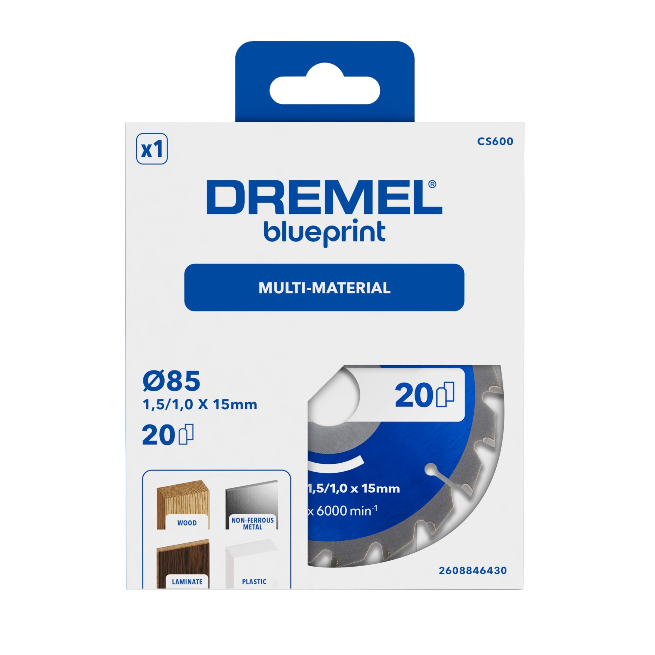 Dremel Blueprint Tarcza pilarska do wielu materiałów 85 x 1,5/1 x 15 mm (CS600)