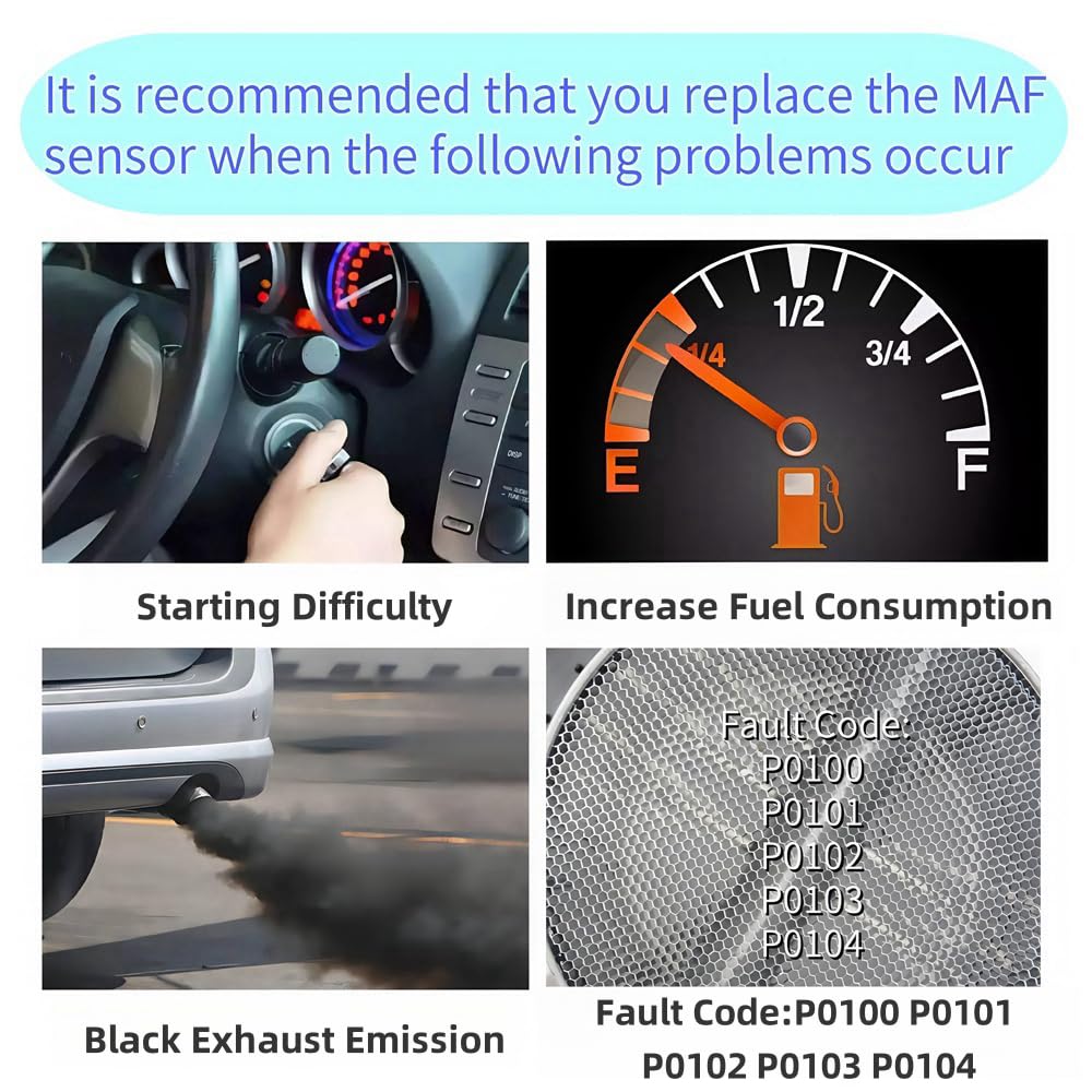 Mass Air Flow Sensor Meter MAF,Fits for Chevy Silverado,Suburban,Tahoe,GMC Sierra,Yukon XL,Cadillac Eldorado,Escalade,ESV,EXT,5.3L,6.0L,4.8 - Replaces AF10043,25318411,25168491