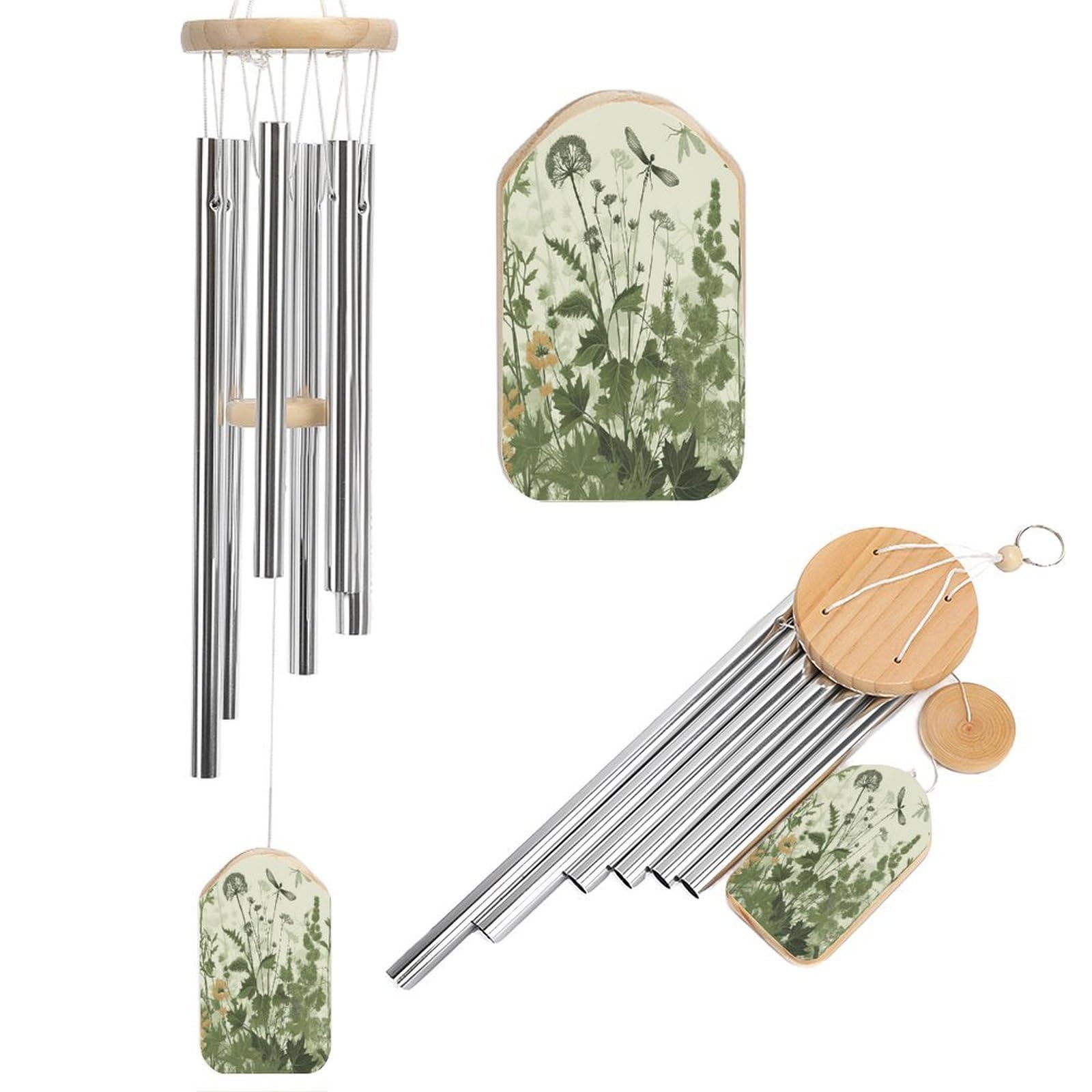 Foliage and Herbs with Dragonflies Winged Wind Chimes for Outdoor Large Deep Tone Aluminium Wind Chimes Soothing Melodic Sound 20.5" Hanging Metal Windchimes Outdoors Decor for Patio Porch Yard
