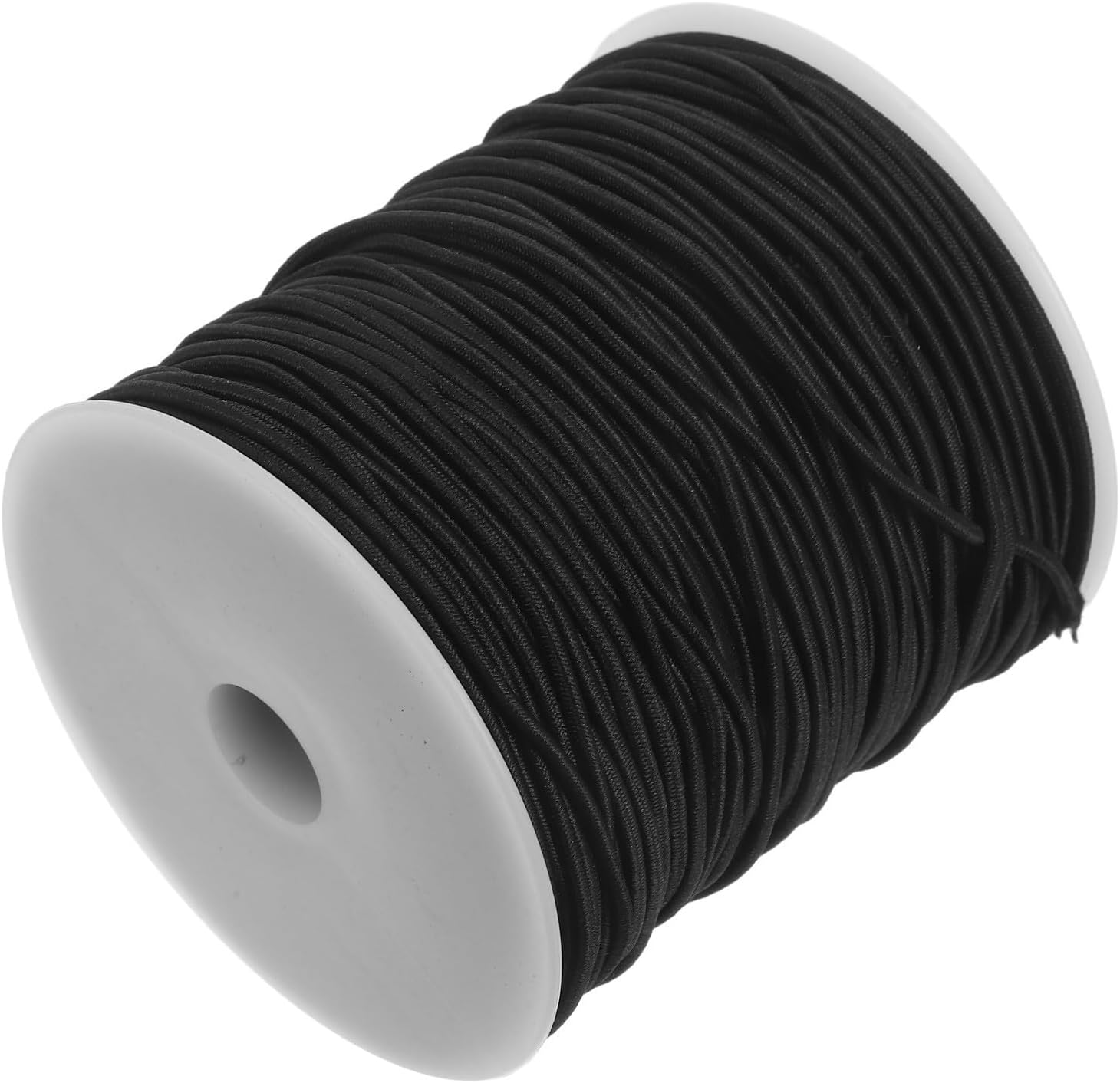 Elastic Bead String Cord for Jewelry Making, Black Polyester 1 Roll