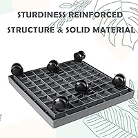 Vista 6 de Plato cuadrado de 15.3 pulgadas con ruedas, soporte de maceta con ruedas resistente para plantas en maceta, bandeja de base de rodillo con ruedas