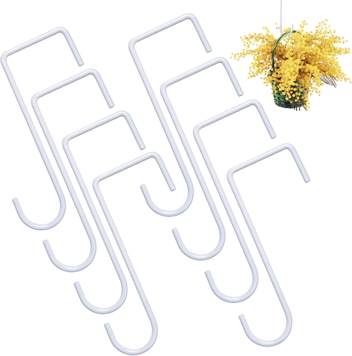 Milkary 8 Pack Vinyl Fence Hooks Hangers, 2X 6 inch Pergola Hooks