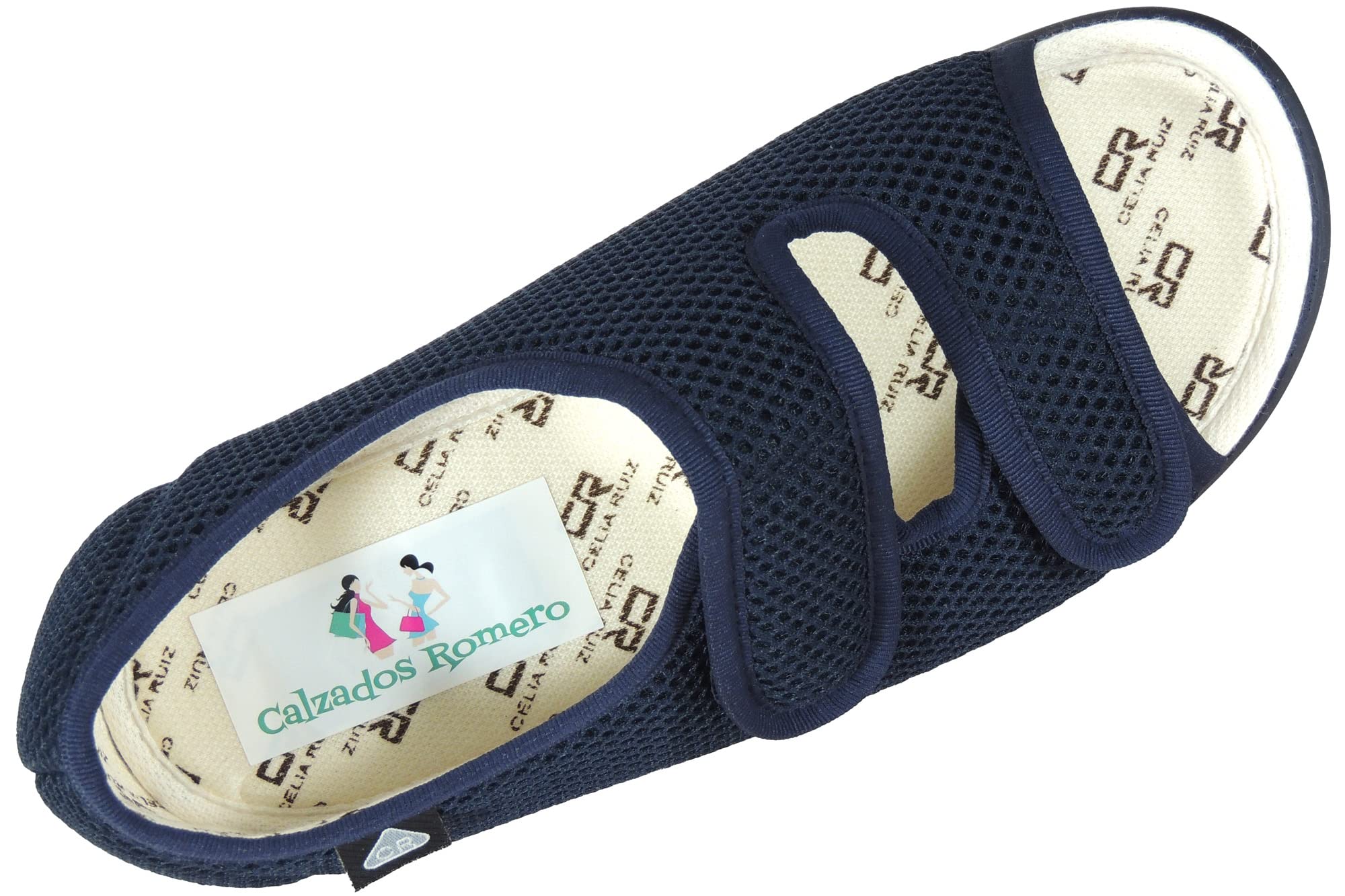 Calzados Romero. Zapatillas Anatómicas para Pies Delicados en Ancho Especial con Tratamiento Antibacteriano para Mujer. Ref. 0483. Marino Talla 36
