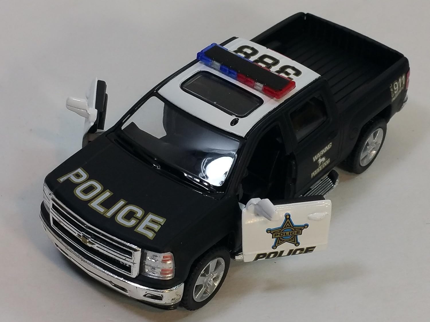 KiNSMART 2014 Silverado 5" 1:36 Scale Police Car Interceptor w/Pullback Action