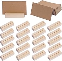 Vista 1 de 20 soportes de madera para tarjetas de lugar, soportes para números de mesa, soportes pequeños para letreros de mesa, soporte para tarjetas