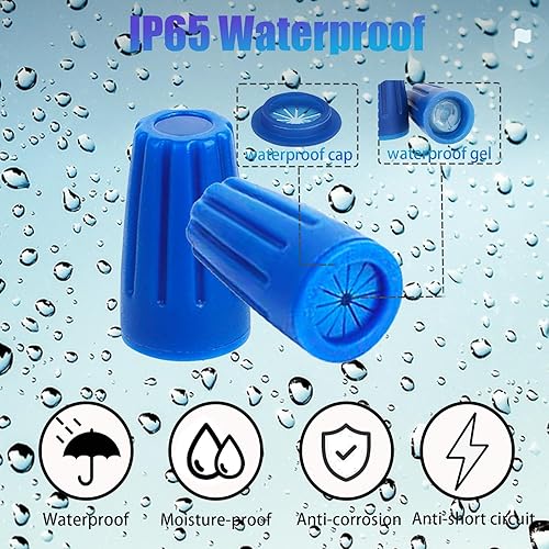 Miniatura 3 de 50 conectores eléctricos de alambre impermeables, sello al aire libre, tapas de tuercas de torsión eléctricas, conector de terminal de cable para