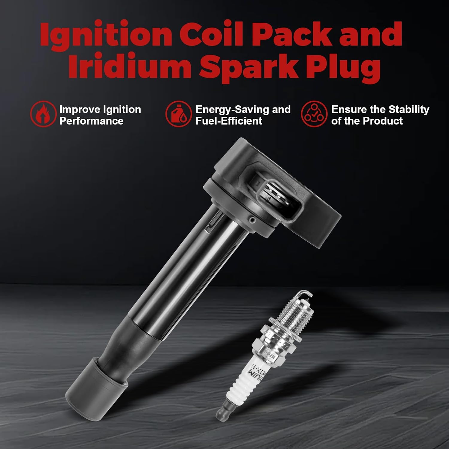 Ignition Coils & Iridium Spark Plug Set of 6 Compatible with 1999-2007 Odyssey 2008-2010 Odyssey EX/LX 2000-2003 Accord 1999-2008 TL 2001-2003 CL 2005-2008 RL Replace UF242 1788303 30520-P8E-A01