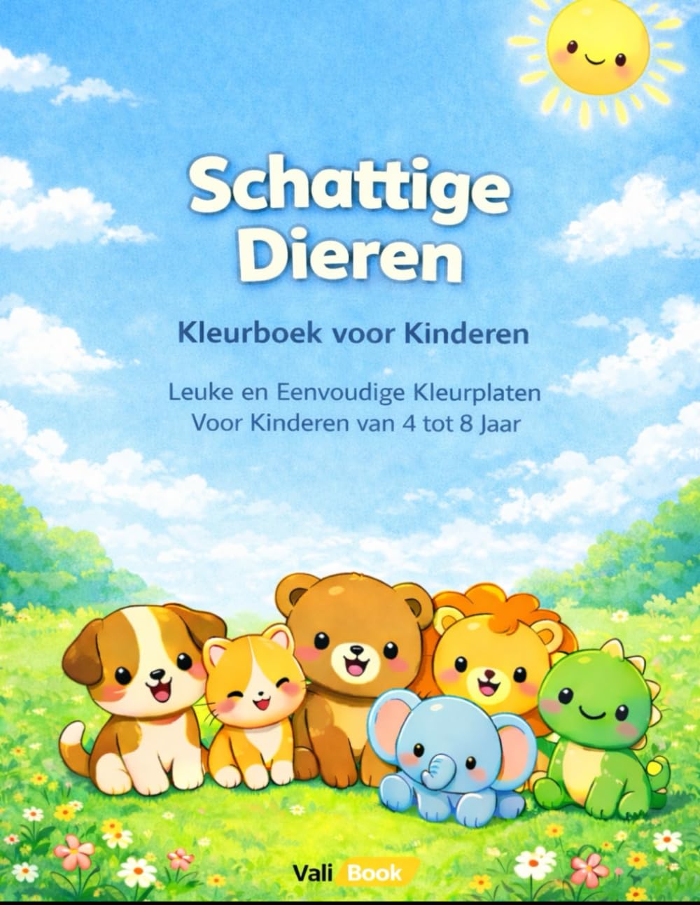 Cute Animals – Kleurboek voor Kinderen: Leuke en Eenvoudige Kleurplaten voor Kinderen van 4 tot 8 Jaar