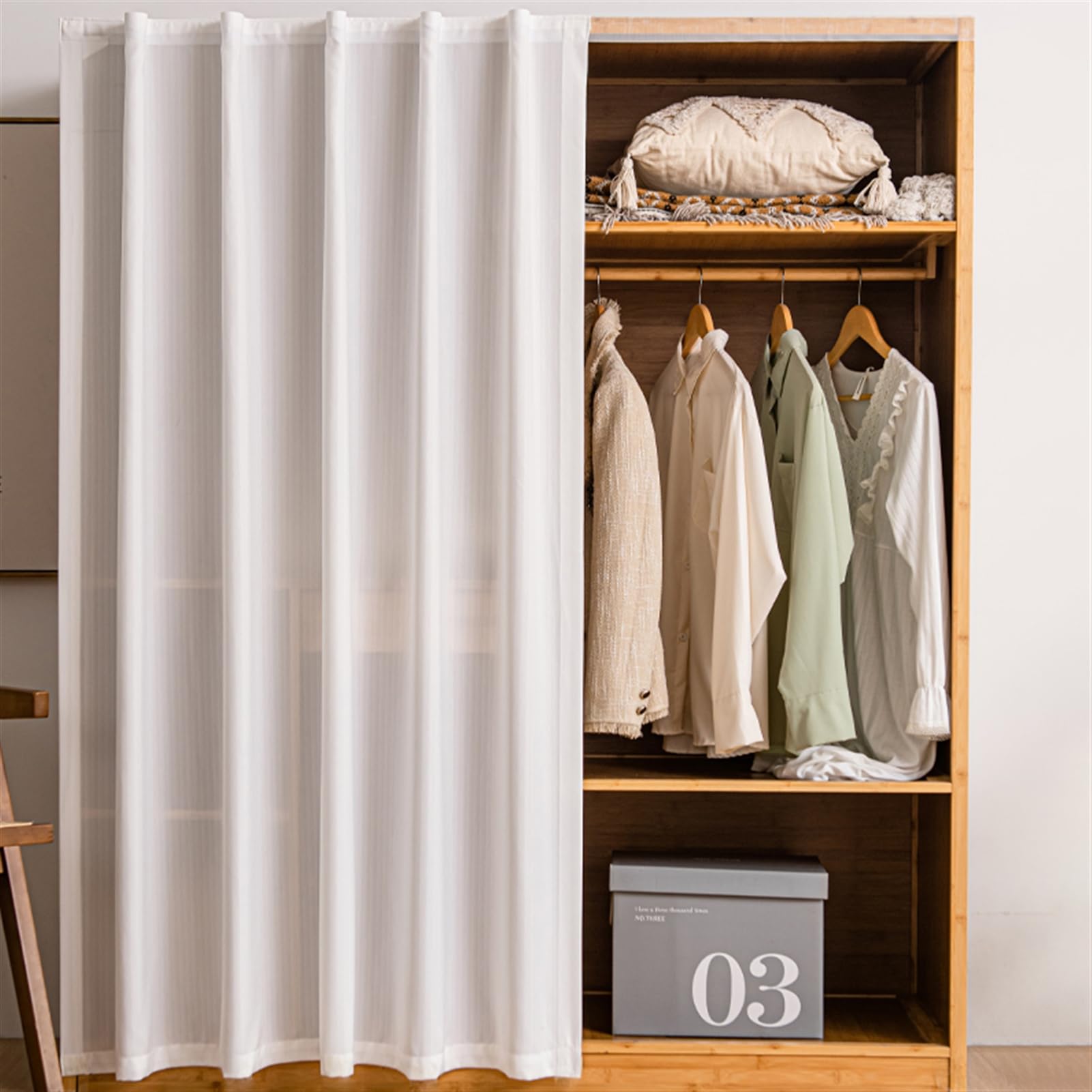Rideaux d'armoires de cuisine blancs 100x230cm pour étagère sous évier