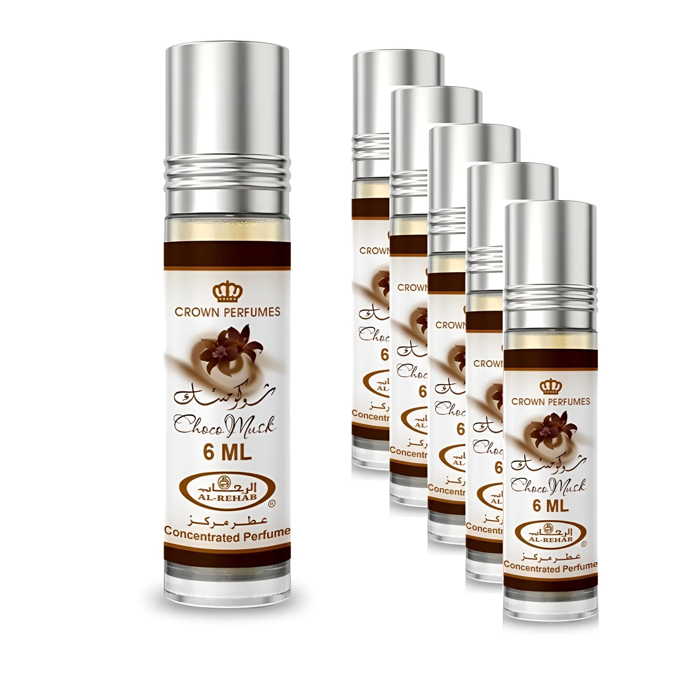 Aceite de perfume de almizcle Choco Al-Rehab fragancia concentrada roll-on pack de 6 4