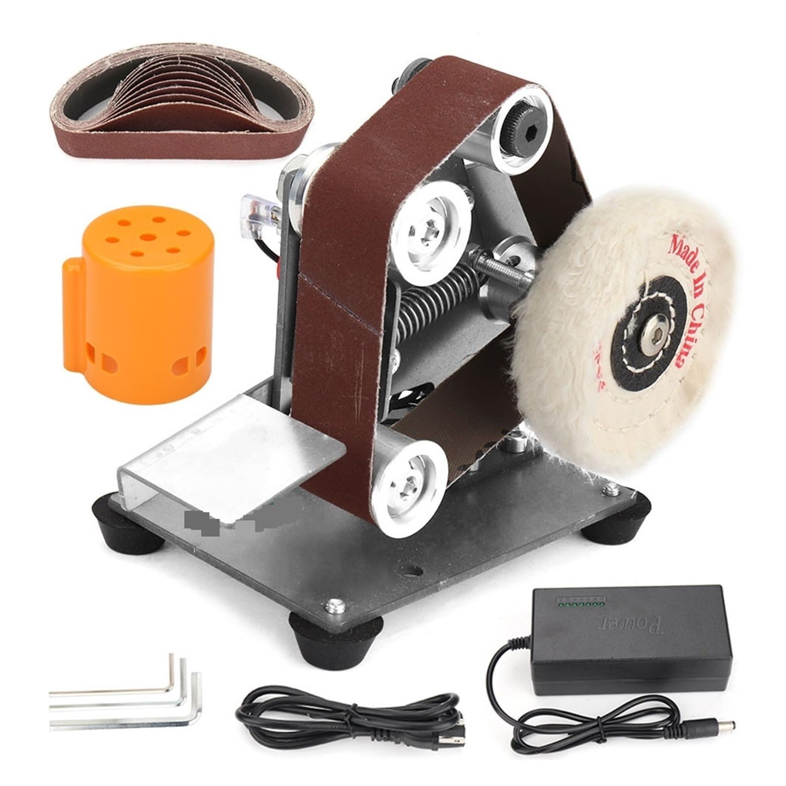 Mini levigatrice a nastro elettrica multifunzionale Lucidatura fai-da-te Rettificatrice Cinture Smerigliatrice Lucidatura Bordi taglienti per la lavorazione del legno(Style 1)