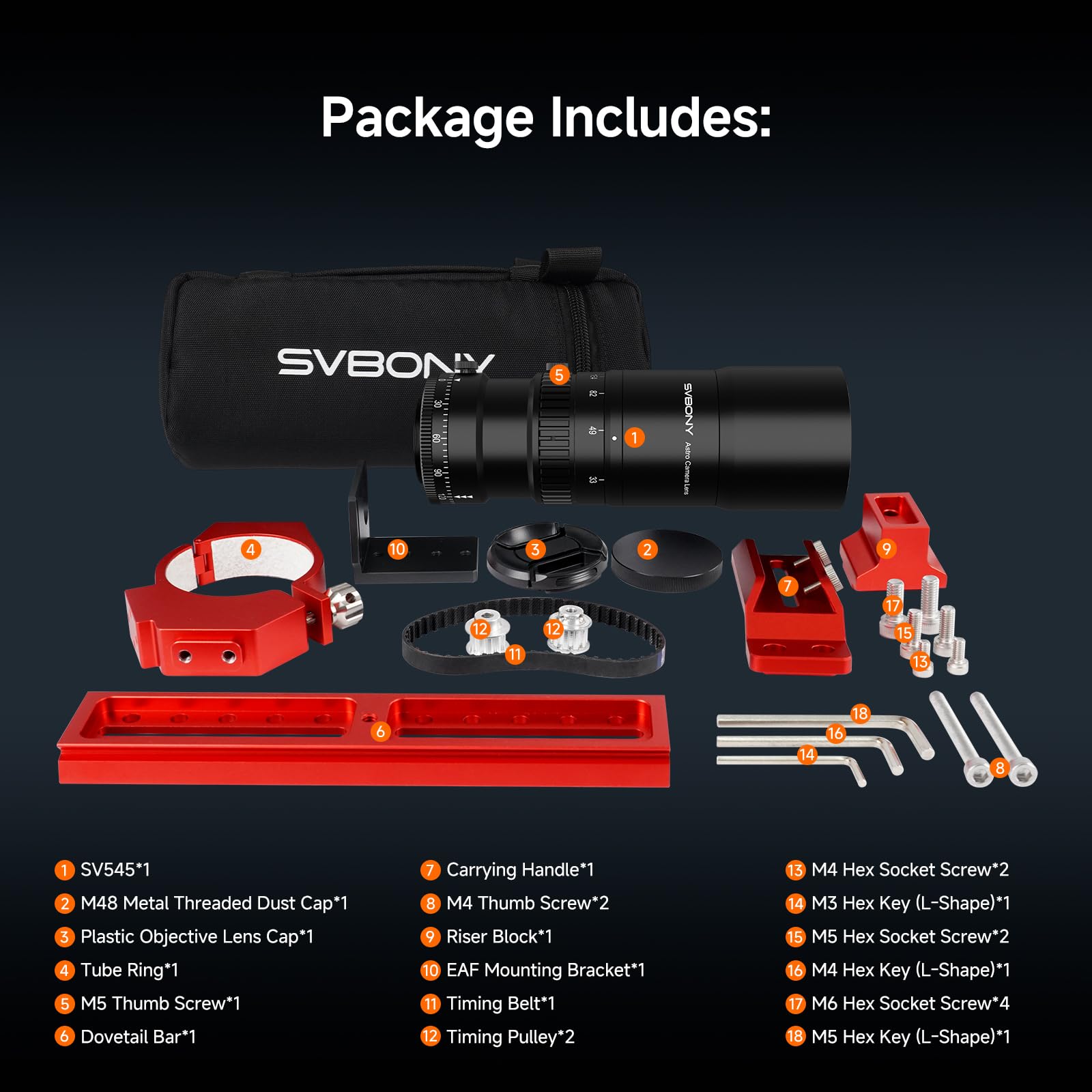 Svbony SV545 Petzval APO Telescopio Astronómico Adulto, f/4.5, 203 mm Focal Telescopio Refractor Profesional, Compatible con EAF (no Incluido), para Astrofotografía Cielo Profundo Fotograma Completo