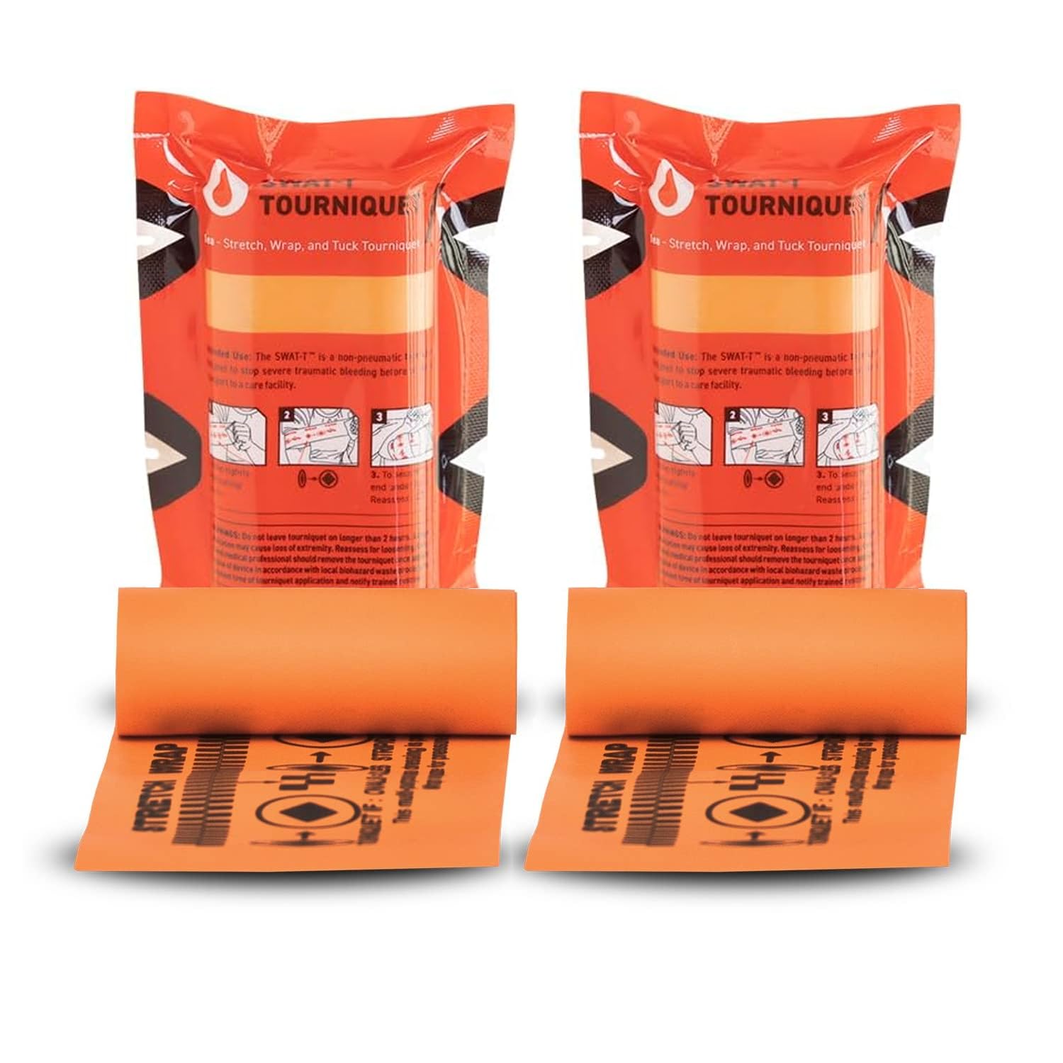 Orange SWAT-T Tourniquet 2-Pack: USA-Made Emergency Bleeding Control