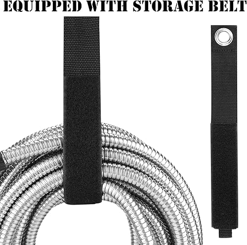 Miniatura 2 de Manguera de jardín de acero inoxidable de 100 pies con boquilla ajustable, manguera de jardín hecha de metal con resistencia a la corrosión y al