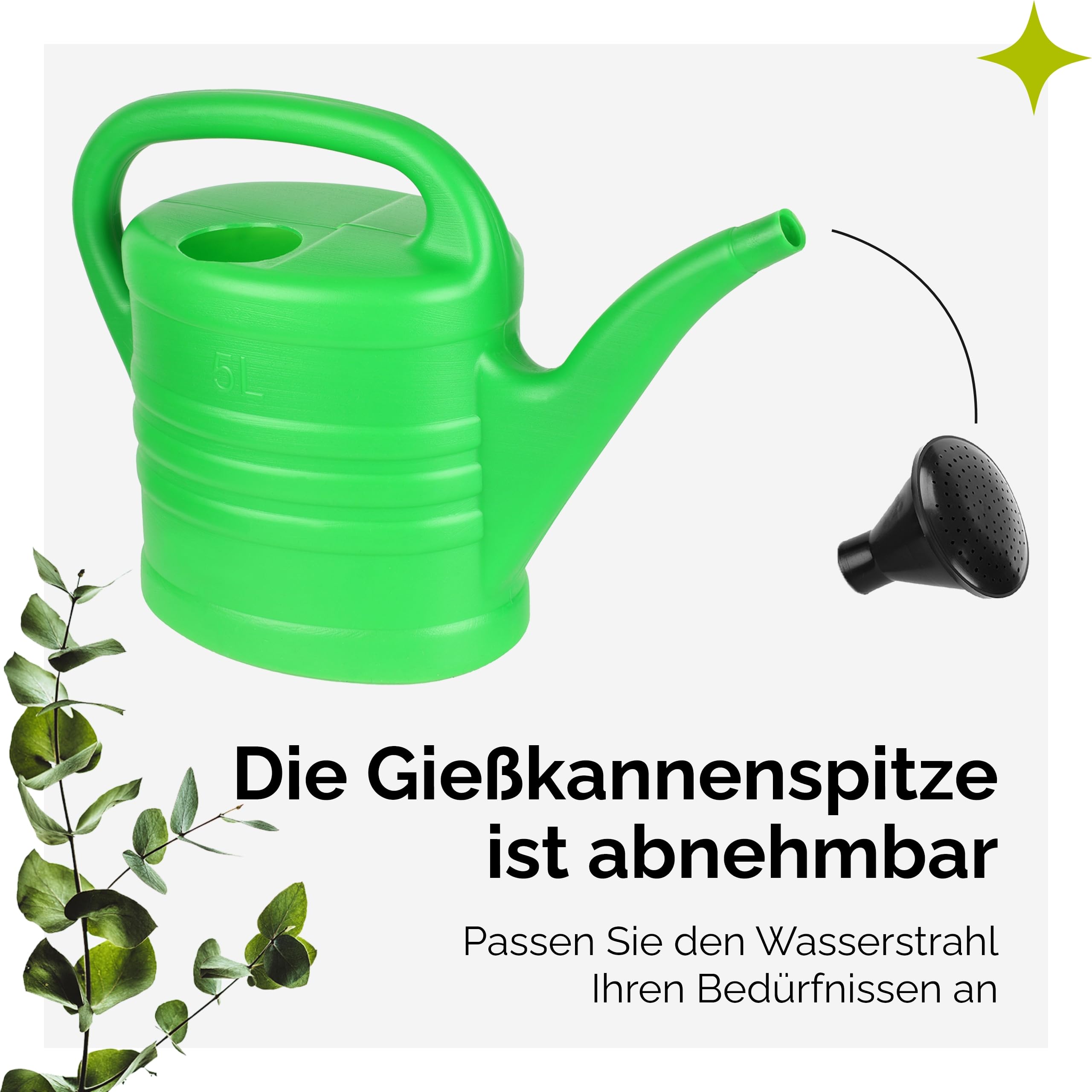 KOTARBAU Gießkanne 4,5 L – Leichter Kunststoff Für Balkon, Garten & Haus