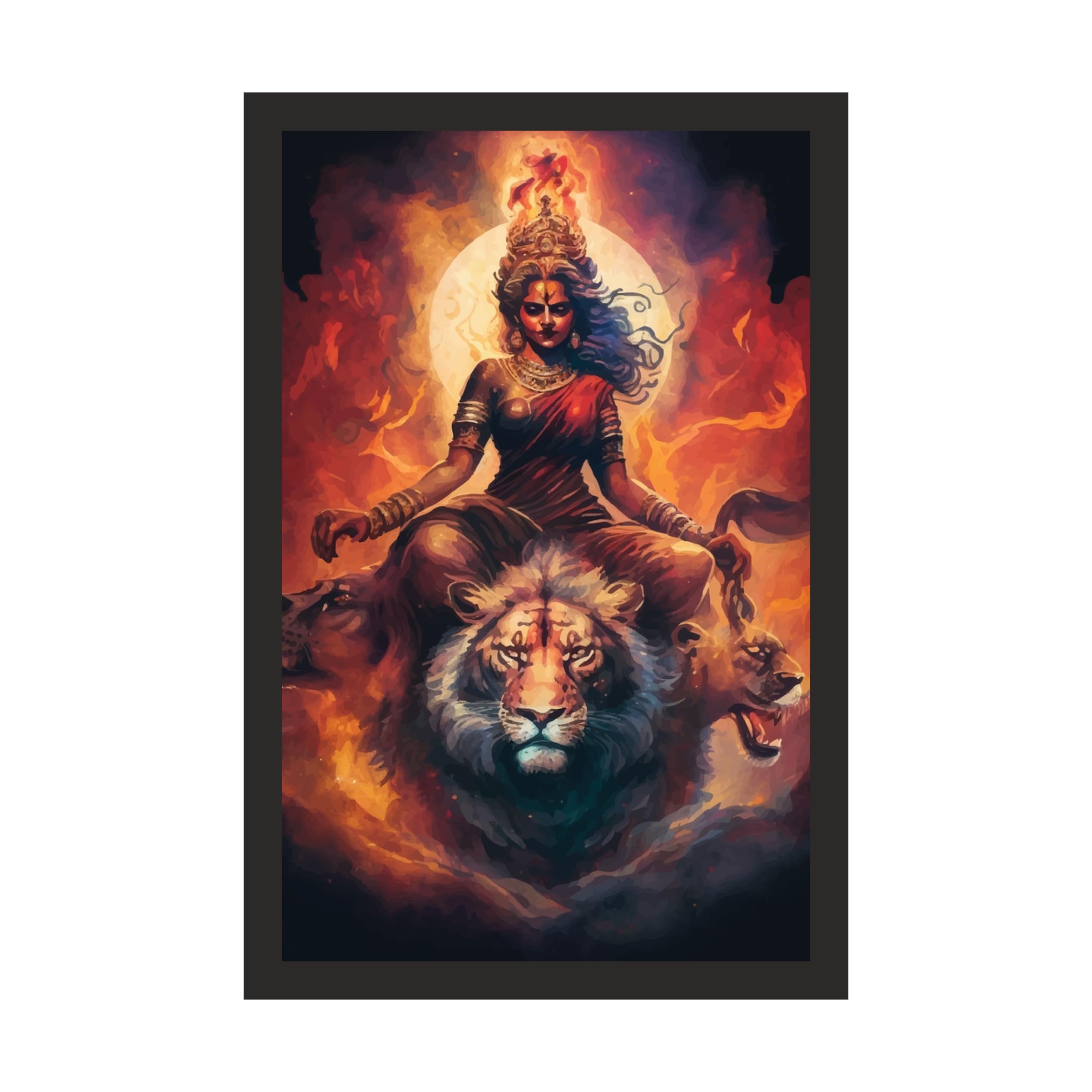 Grand Maa Durga Fire Rider: 24x36