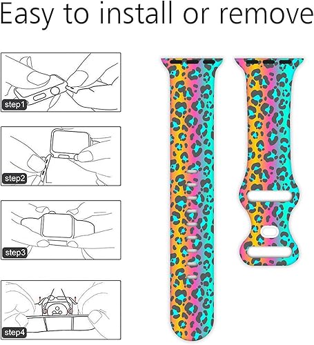 Miniatura 44 de Watch Band Compatible with Apple Watch 38mm 40mm 41mm 42mm 44mm 45mm for Women Men Sport Silicone Wristbands Strap for IWatch Series 7 6 5 4 3 2 1