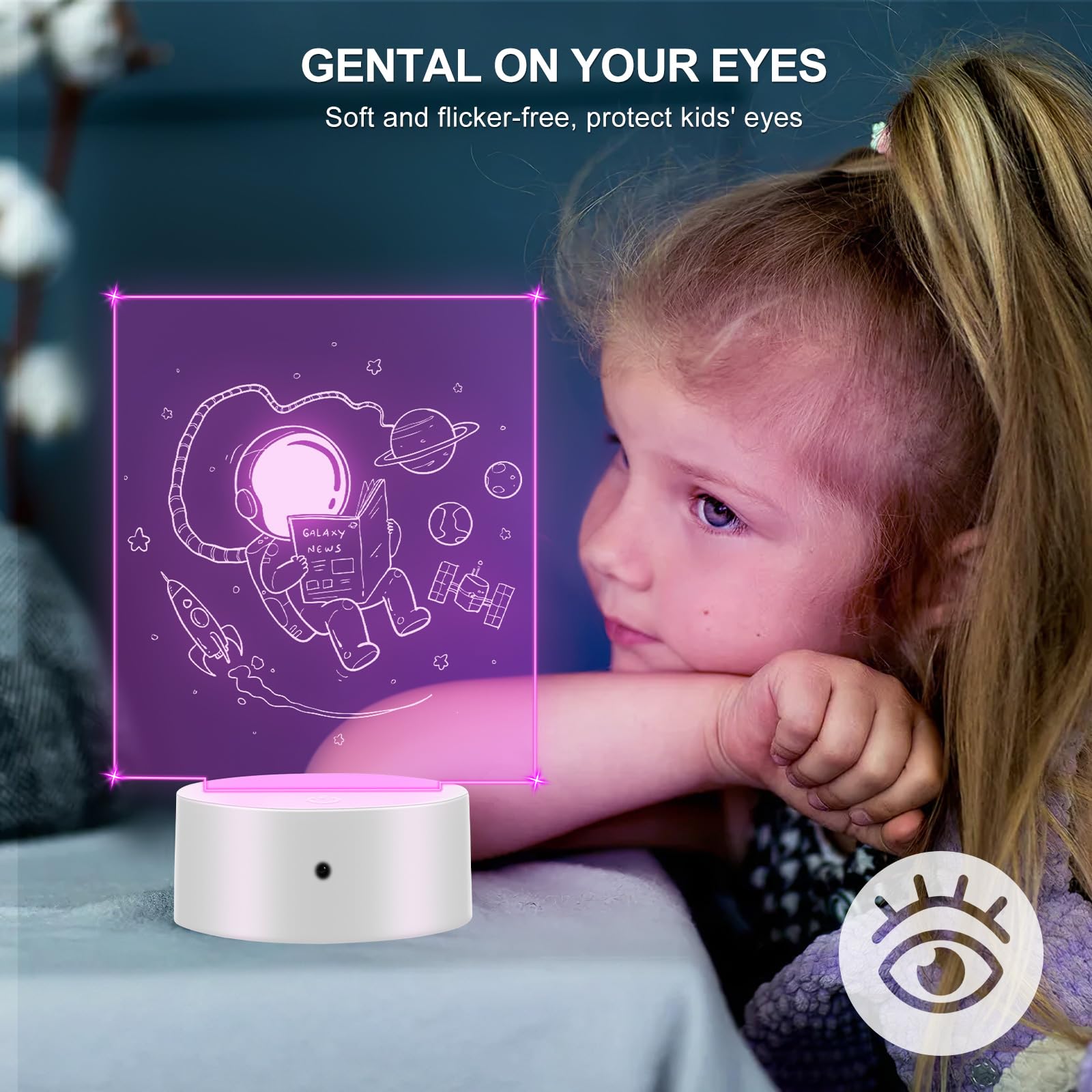 Attacco LED 3D notturno, attacco LED ONEVER16 colori con 10 base luce in acrilico fai da te, base luminosa a LEDs con telecomando e controllo touch per camera da letto (foglia quadrata tipo bianco)