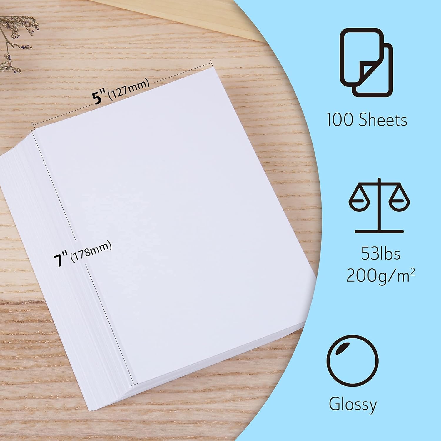 Koala Glossy Photo Paper 5x7 Inch for Inkjet Printer 100 Sheets 200gsm : Office Products