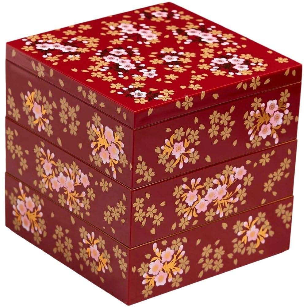Fituenly Red Japanese Sushi Bento Box Multi-Layer Lunch Container Food Grade Plastic Portable Storage Box For Home And Restaurant