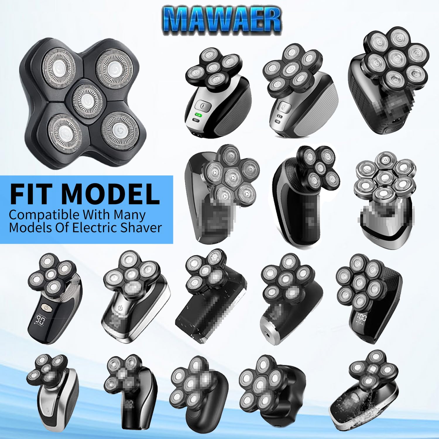 Universal Magnetic 5 Blades for MANSCAPED Dome Shaver and Many Brands, Head Shaver Replacement Heads for Universal Replacement Heads