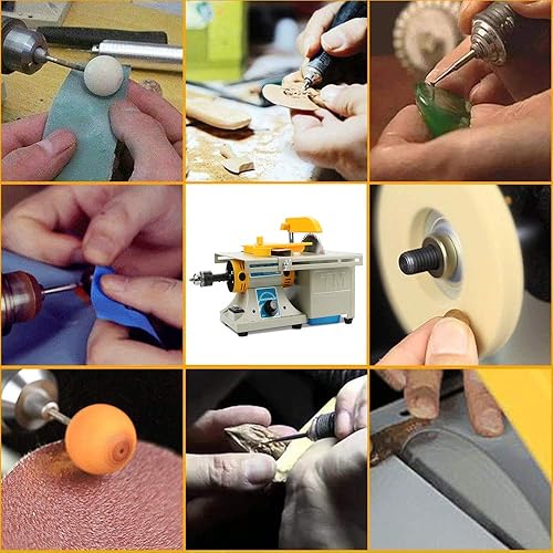 Miniatura 5 de Mingfuxin Mini sierra de mesa de roca, equipo lapidario DIY joyería pulido banco pulidor pulidor máquina de pulir, 0-10000r/min con eje flexible